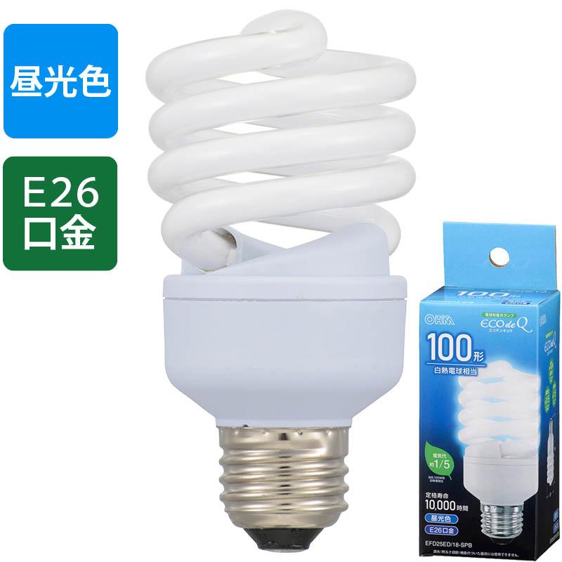 エコ電球(100形相当/1179lm/昼光色/E26)_06-3777_EFD25ED/18-SPB_OHM(オーム電機)