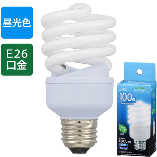 エコ電球(100形相当/1179lm/昼光色/E26)_06-3777_EFD25ED/18-SPB_OHM(オーム電機)