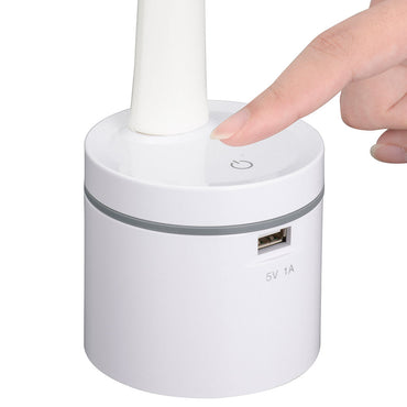 LEDデスクライト(6500K/調光3段階/550Lm/白色LED/USBポート付/ホワイト)_06-3828_DS-LS16MUGU-W_OHM(オーム電機)