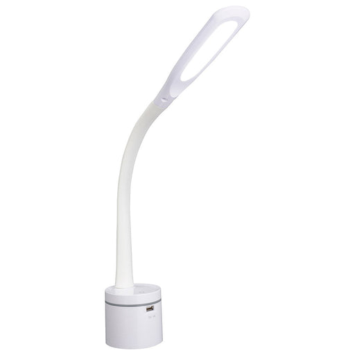 LEDデスクライト(6500K/調光3段階/550Lm/白色LED/USBポート付/ホワイト)_06-3828_DS-LS16MUGU-W_OHM(オーム電機)