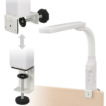 クランプ式LEDデスクスタンド(タッチ式/無段階調光/3段階調色/1000、1100 lm/10.5W/ホワイト)_06-3897_AS-LE94BG-W1_OHM(オーム電機)