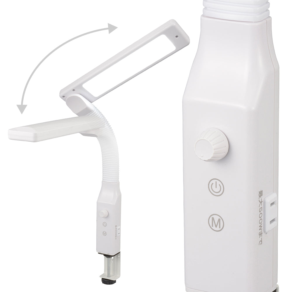クランプ式LEDデスクスタンド(タッチ式/無段階調光/3段階調色/1000、1100 lm/10.5W/ホワイト)_06-3897_AS-LE94BG-W1_OHM(オーム電機)