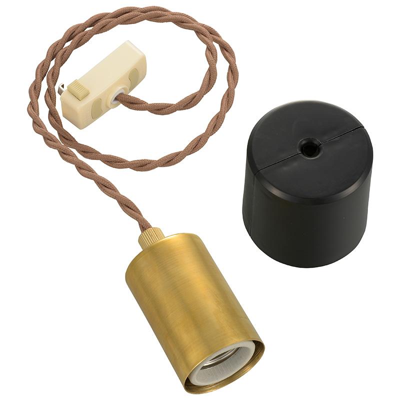 06-3903_HS-LPS03_ペンダントソケットライト(E26/引掛シーリング式/真鍮TypeA)【電球別売】_OHM(オーム電機)