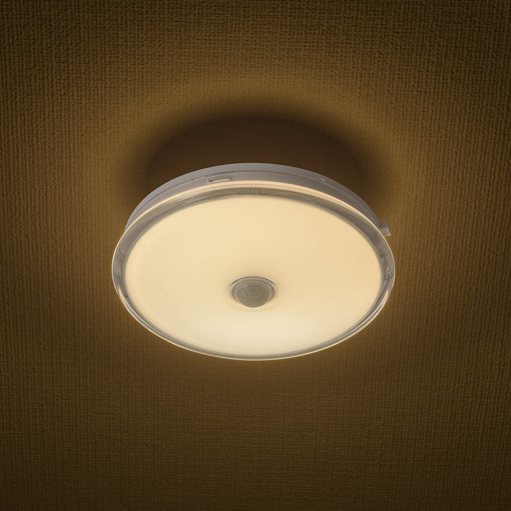 薄形LEDミニシーリングライト(ボール球40形相当/420 lm/4.9W/明暗・人感センサー/電球色)_06-3955_LE-Y5LK-WS R_OHM(オーム電機)