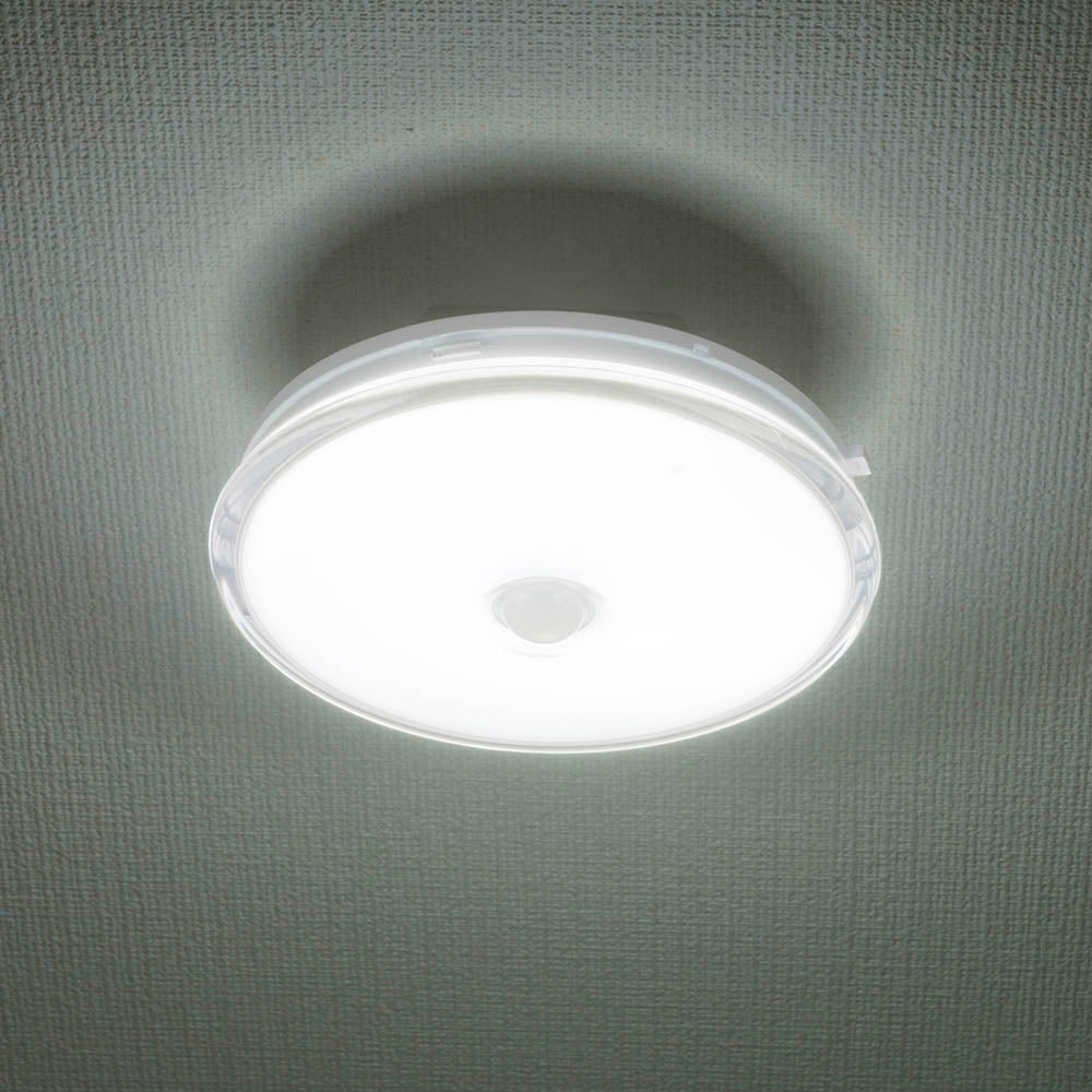 薄形LEDミニシーリングライト(ボール球60形相当/710 lm/8.4W/明暗・人感センサー/昼光色)_06-3958_LE-Y8DK-WS R_OHM(オーム電機)