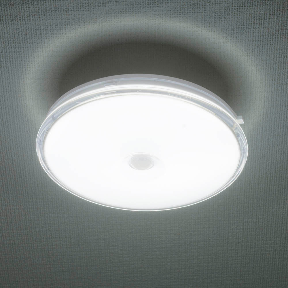 薄形LEDミニシーリングライト(ボール球100形相当/1350 lm/13.7W/明暗・人感センサー/昼光色)_06-3960_LE-Y14DK-WS R_OHM(オーム電機)