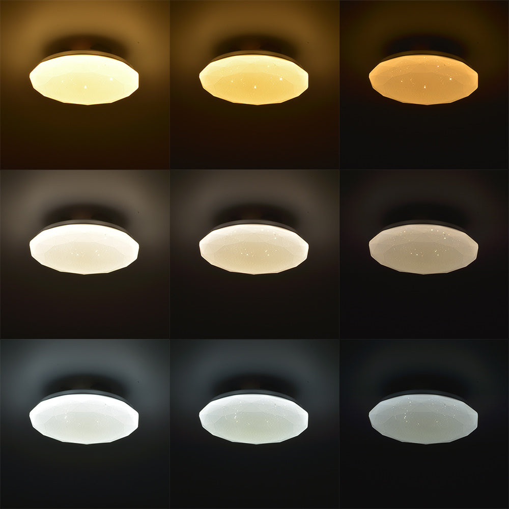LEDシーリングライト【ダイヤモンドカット】(調光3段階/調色3色/直径290mm/22W/2700 lm)_06-4279_LT-YCK427C9-S_OHM(オーム電機)