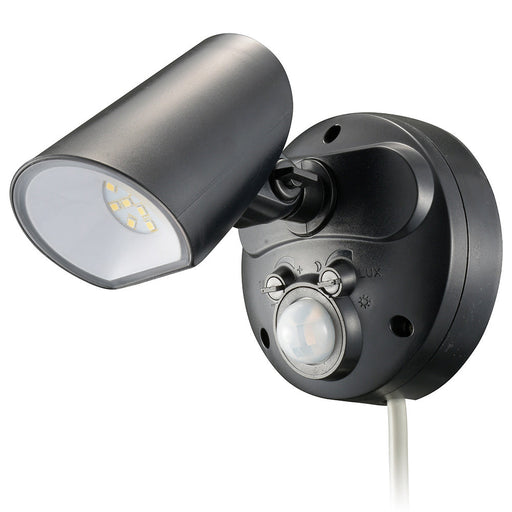 LEDセンサーライト(1灯/10W/1000Lm/白色LED/保護等級IPX4/コード長3m)_06-4287_LS-AS1000K4-K_OHM(オーム電機)