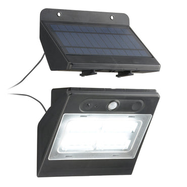 LEDセンサーライト【パネル取外せる】(明暗+人感センサー/太陽光充電/白色/IPX4防水/ブラック)_06-4292_LS-S140SR4-K_OHM(オーム電機)