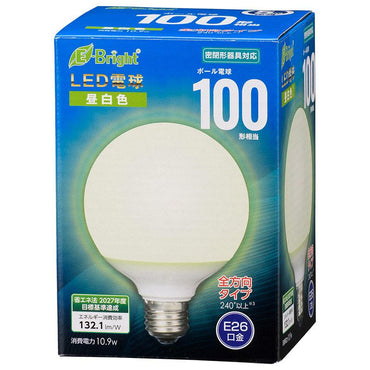 LED電球 ボール球形(100形相当/1440lm/昼白色/G95/E26/全方向配光240°/密閉形器具対応)_06-4401_LDG11N-G AG24_OHM(オーム電機)