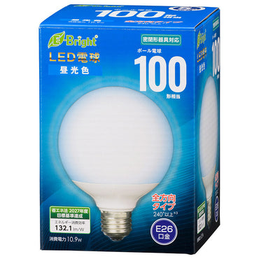 LED電球 ボール球形(100形相当/1440lm/昼光色/G95/E26/全方向配光240°/密閉形器具対応)_06-4402_LDG11D-G AG24_OHM(オーム電機)