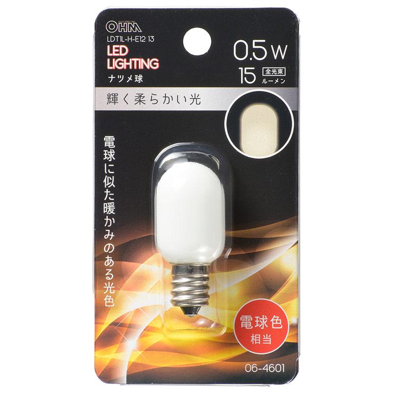 LEDナツメ球(装飾用/0.5W/15lm/電球色相当/T20/E12)_06-4601_LDT1L-H-E12 13_OHM オーム電機