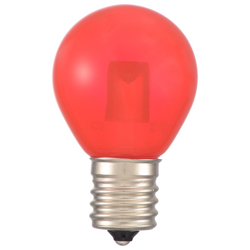 LEDサイン球(装飾用/1.2W/8lm/クリア赤色/S35/E17)_06-4645_LDS1R-H-E17 13C_OHM(オーム電機)