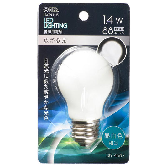 LED電球(装飾用/1.4W/88lm/昼白色/PS/E26)_06-4687_LDA1N-H 13_OHM(オーム電機)