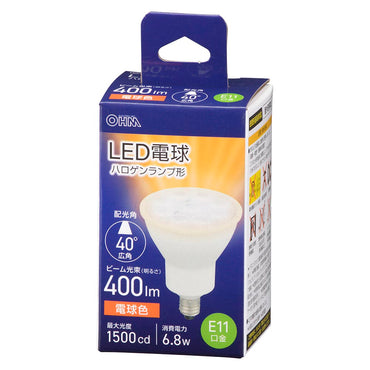 LED電球 ハロゲンランプ形 広角(6.8W/ビーム光束400lm/電球色/E11)_06-4728_LDR7L-W-E11 5_OHM(オーム電機)