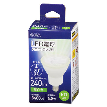 LED電球 ハロゲンランプ形 中角(6.8W/ビーム光束240lm/昼白色/E11)_06-4729_LDR7N-M-E11 5_OHM(オーム電機)