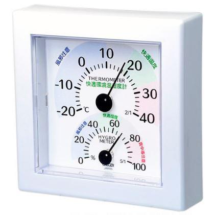 湿温度計 (快適環境表示) ホワイト_07-7735_TR-100W_Crecer(クレセル)