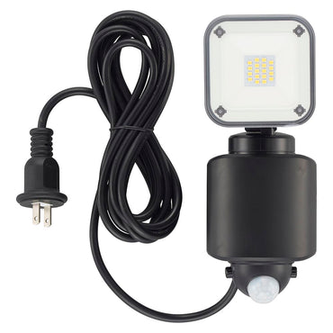 防犯センサーライト1灯(1600lm/昼光色/コンセント式、コード長3m/焦電型赤外線センサー/保護等級IP44)_07-8808_LS-A160W1_OHM(オーム電機)