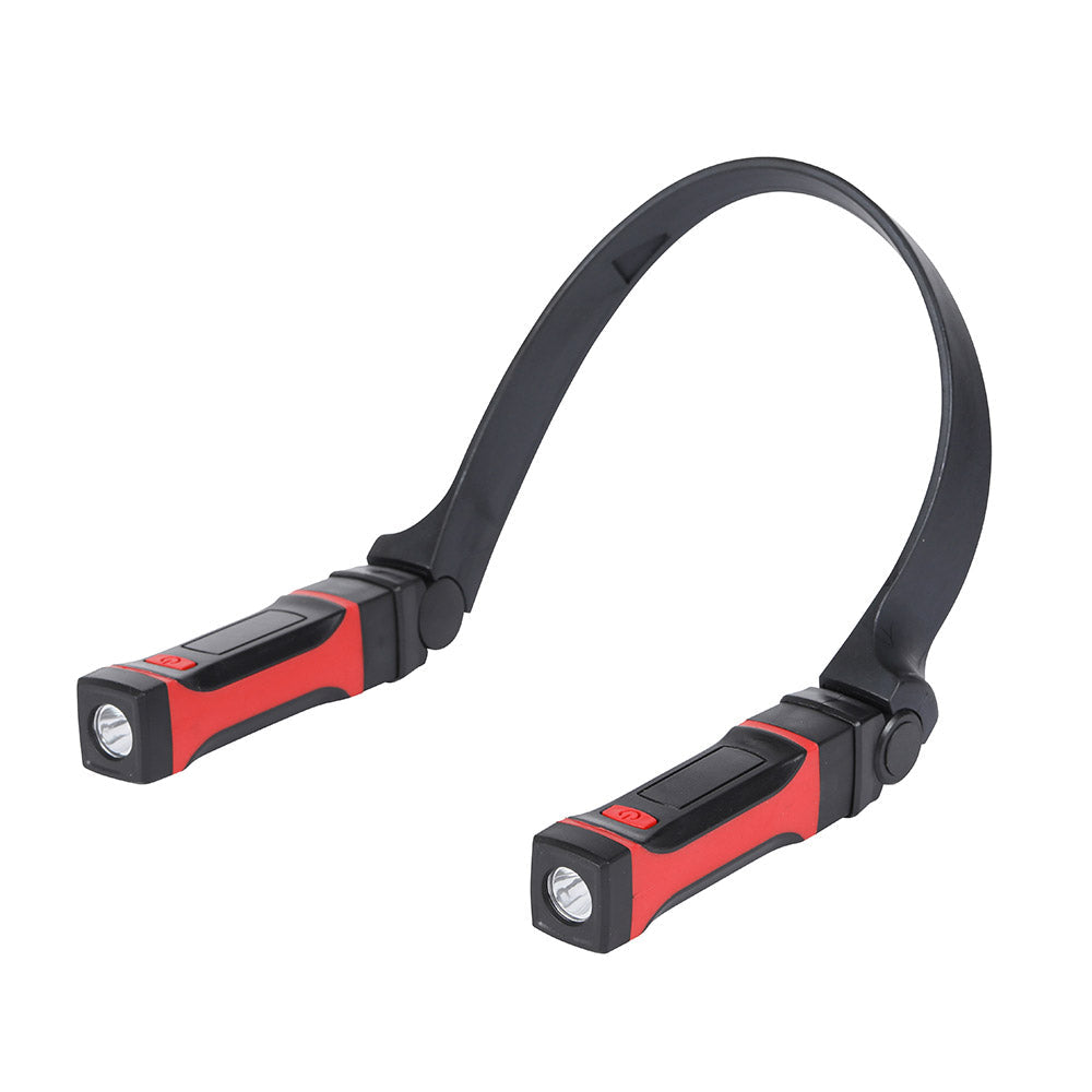 LEDネックツインライト(240lm/単3×2本使用/保護等級IPX3/ブラック+レッド)_08-0777_LHP-N24A5_OHM(オーム電機)