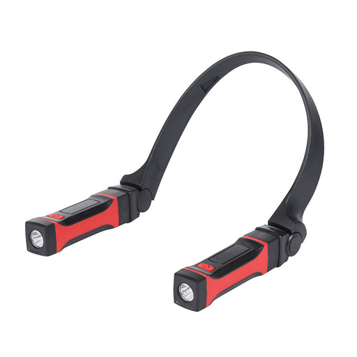 LEDネックツインライト(240lm/単3×2本使用/保護等級IPX3/ブラック+レッド)_08-0777_LHP-N24A5_OHM(オーム電機)