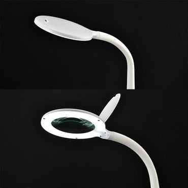 ルーペ付きLEDスタンドライト(レンズ幅100mm/ホワイト)_08-0787_DS-L24ZS-W_OHM(オーム電機)