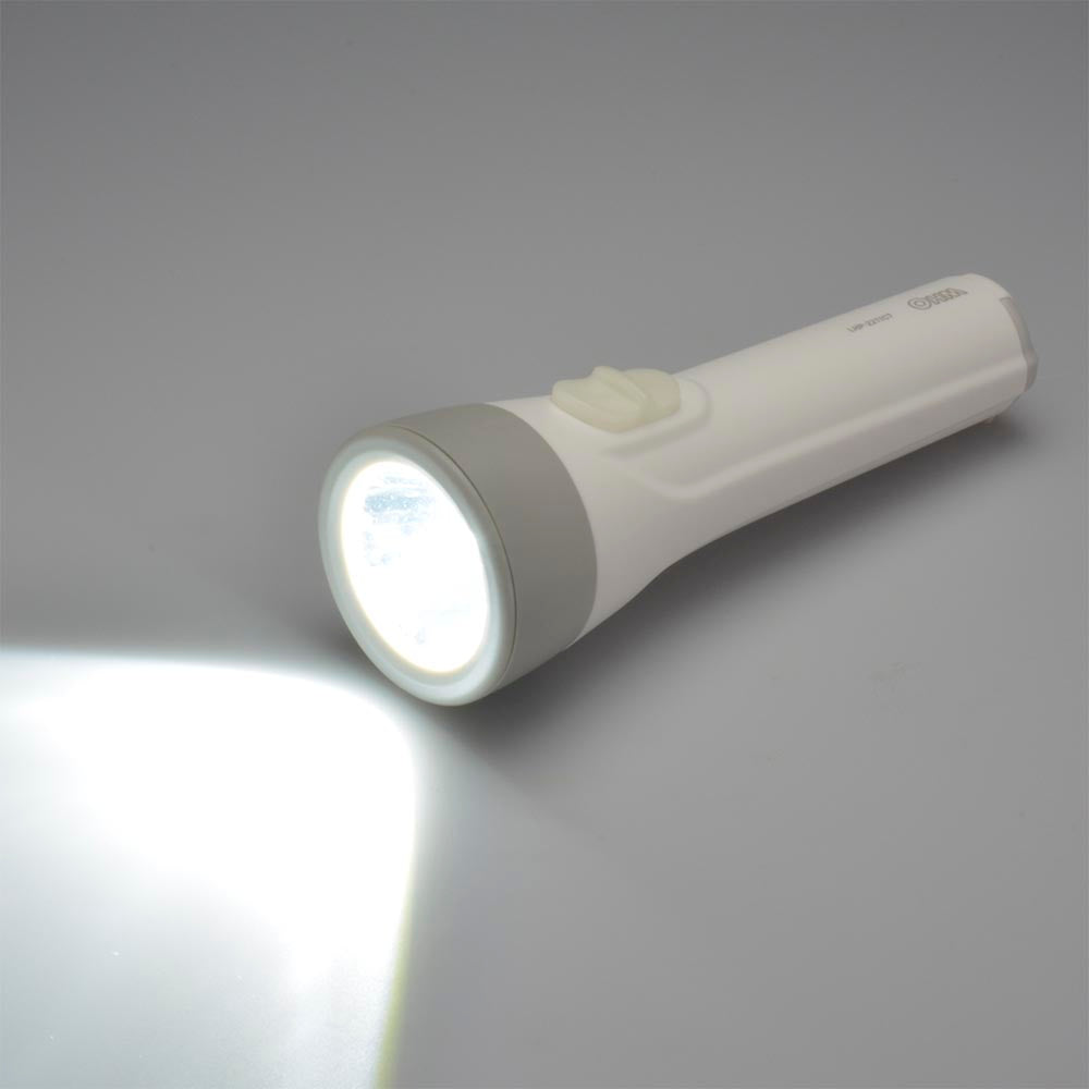 乾電池付LEDライト(110lm/単2形×2本付属/連続使用81時間/蓄光スイッチ)_08-0923_LHPー2211C7_OHM(オーム電機)