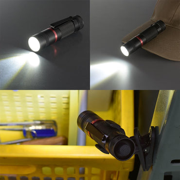 LEDズームライト(S形クリップ・マグネットクリップ付属/135 lm/単3形×1本使用/連続使用6.2時間/防水性能IPX6/白色LED/アルミボディ/ブラック)_08-1008_LHA-CT3Z-K2_OHM(オーム電機)