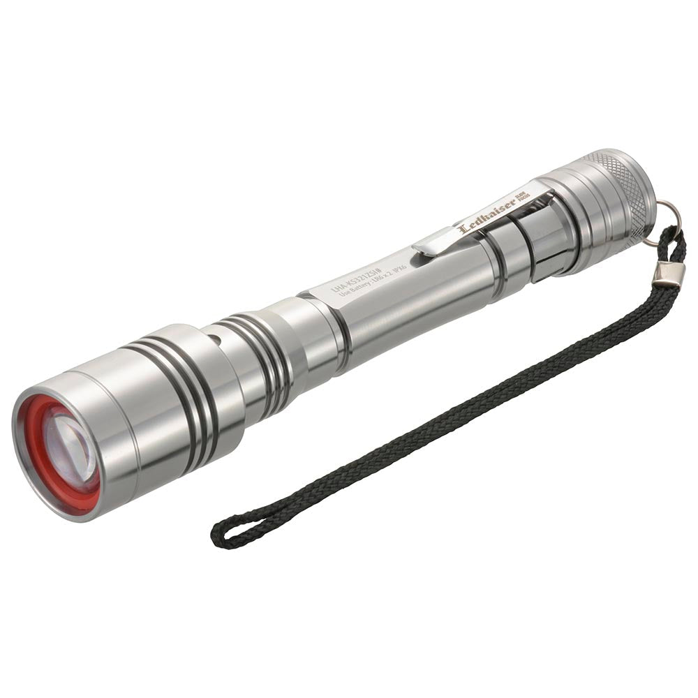 LEDズームライト(600Lm/スライドフォーカス/耐水仕様IPX6/単3形×2本使用/連続使用Lowで23.5時間)_08-1013_LHA-KS321ZSI-S2_OHM(オーム電機)