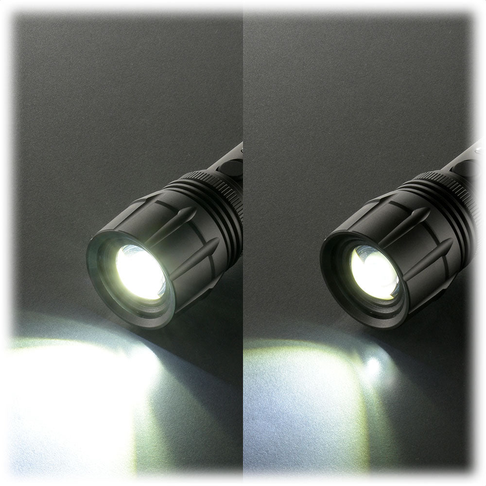 LEDズームライト(スライドフォーカス/無段階調光機能/700Lm/防水保護IP66/単4形×3本使用/連続使用20時間MIN)_08-1017_LHA-KS431PZ-K2_OHM(オーム電機)