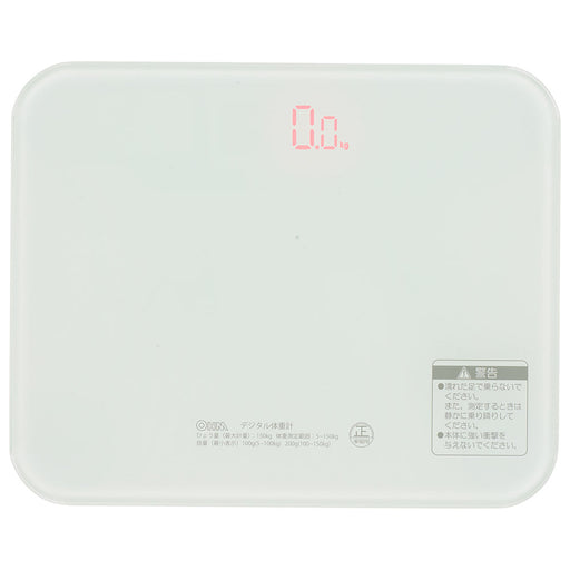 デジタル体重計(単4形×3本使用/ホワイト)_08-1182_HBK-T103-W_OHM(オーム電機)