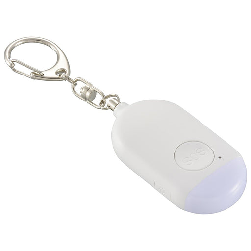 LEDミニライト【防犯アラーム付】(大音量90dB/15 lm/充電式/USBケーブル付属/ホワイト)_08-1366_KH-SOS1-W_OHM(オーム電機)