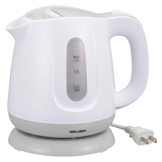 電気ケトル(空焚き防止/最大容量1.0リットル/800W/コード長0.7m/グレー)_08-1422_COK-WS80B-H_OHM(オーム電機)