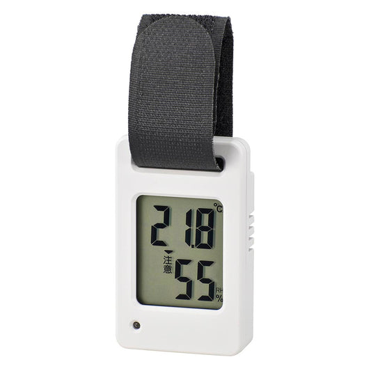 ポータブル温湿度計(熱中症予防指針4段階表示/コイン型電池 CR2032×1個付属/ホワイト)_08-1452_TEM-801-W_OHM(オーム電機)