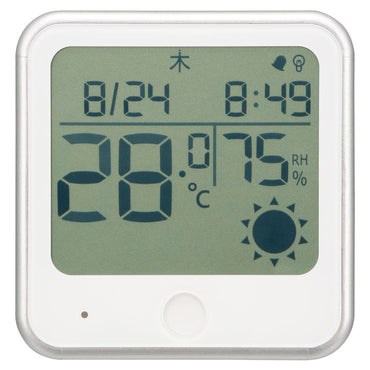 温湿度計(インフルエンザ・熱中症注意機能/単4形×2本使用/メモリー機能/カレンダー表示・時計機能/ホワイト)_08-1551_TEM-300B-W_OHM(オーム電機)