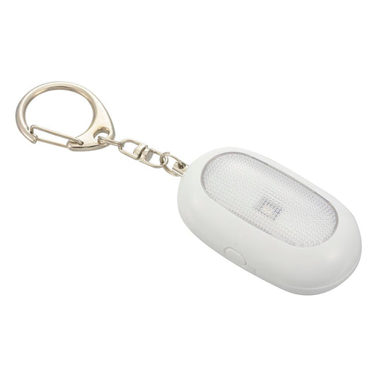 LEDミニライト【防犯アラーム付】(大音量85dB/赤色LEDライト付/ボタン型電池 LR44×3個使用/ホワイト)_08-4106_OSE-MSA812W_OHM(オーム電機)