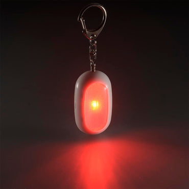 LEDミニライト【防犯アラーム付】(大音量85dB/赤色LEDライト付/ボタン型電池 LR44×3個使用/ホワイト)_08-4106_OSE-MSA812W_OHM(オーム電機)