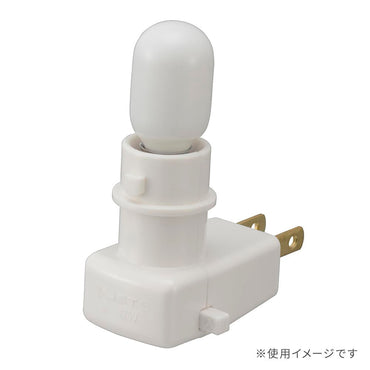 スイッチ付コンセントライト(口金E12用/10Wまで/1A-125V/電球別売/ホワイト)_09-1839_HS-LCL12-W_OHM(オーム電機)