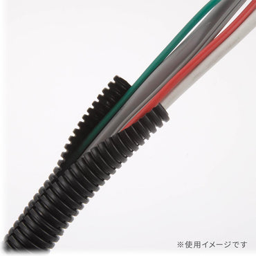 コルゲートチューブ(難燃性PP/内径10.6mm×1m/黒)_09-1878_DZ-CT10_OHM(オーム電機)