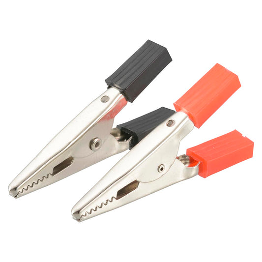 ワニグチクリップ中(全長50mm/電線別売/赤・黒各1個 計2個入)_09-1881_DZ-WCM/RK_OHM(オーム電機)