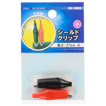 シールドクリップ小(全長27mm/電線別売/赤・黒各1個 計2個入)_09-1883_DZ-SCS/RK_OHM(オーム電機)
