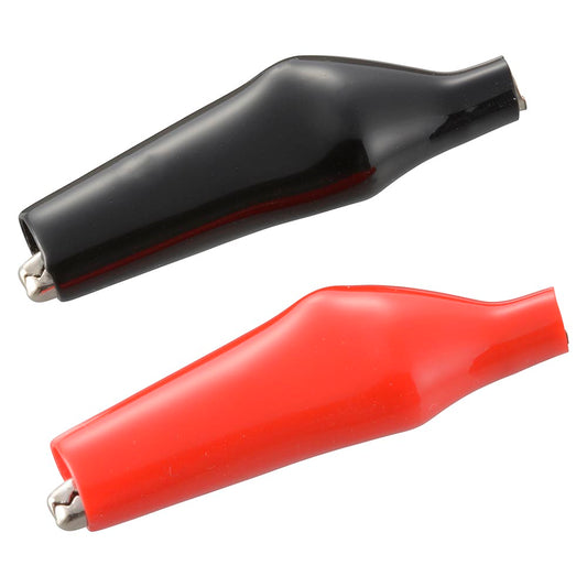 シールドクリップ大(全長50mm/電線別売/赤・黒各1個 計2個入)_09-1885_DZ-SCL/RK_OHM(オーム電機)