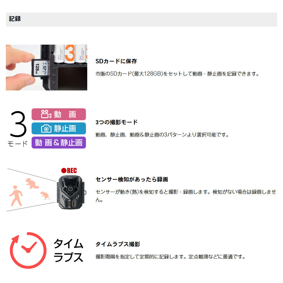 【メーカー取寄せ納期約2週間】電池式センサーカメラAT-1(単3形乾電池×4本使用)_17-7681_AT-1_Alterplus(オルタプラス)