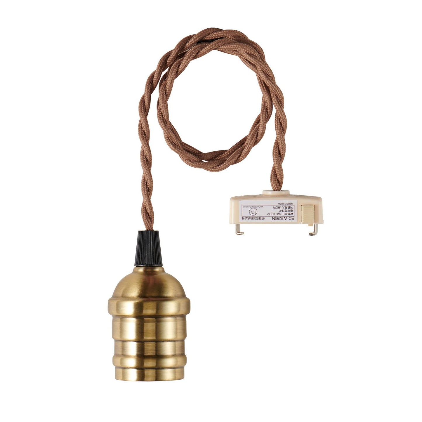 ペンダントソケット 1灯用 E26 真鍮調_PD-VE26G_1999500_ELPA(エルパ・朝日電器)