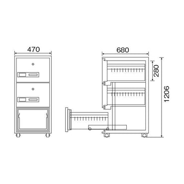 A4-3_耐火キャビネット A4サイズ 200kg_【車上渡し・送料無料(※リフト所有)】【代引不可】【メーカー直送】_ダイヤセーフ