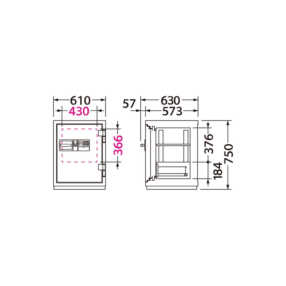 【削除】CSG-90YET EIKO エーコー 業務用耐火金庫 3マルチロックタイプ 指紋認証+テンキー+ICタグ 2時間耐火 195kg 90L 解除履歴システム搭載