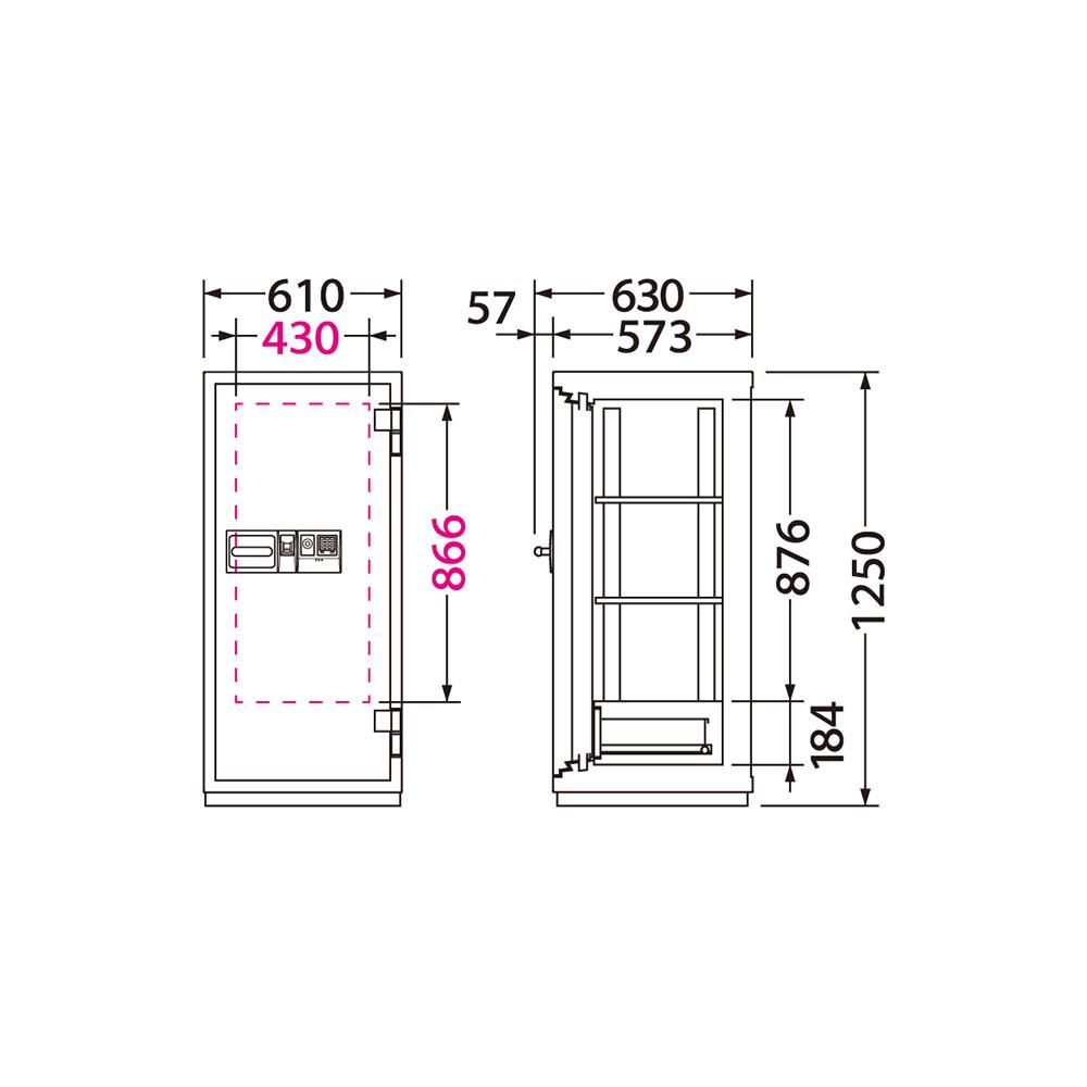 【削除】CSG-92YET EIKO エーコー 業務用耐火金庫 3マルチロックタイプ 指紋認証+テンキー+ICタグ 2時間耐火 314kg 170L 解除履歴システム搭載