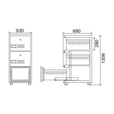 DSF680-3K_耐火キャビネット B4サイズ 220kg_【車上渡し・送料無料(※リフト所有※一部地域対象外)】【代引不可】【メーカー直送】_ダイヤセーフ