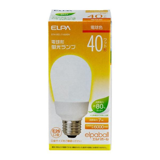 EFA10EL/7-A042H 電球形蛍光ランプ 40W形 E26 電球色 ELPA(エルパ・朝日電器)
