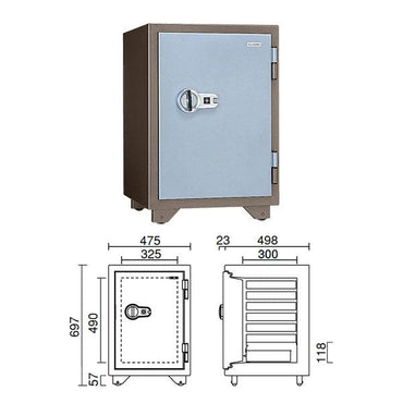 KMX-50MA_特殊マグネットロック式耐火金庫(警報器付)50L 110kg_【送料・設置料見積要】【代引不可】【メーカー直送】_KingCrown(日本アイ・エス・ケイ)
