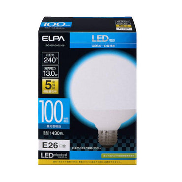 LDG13D-G-G2105_LED電球 ボール球形 G95 口金E26 100W形 昼白色_ELPA(エルパ・朝日電器)